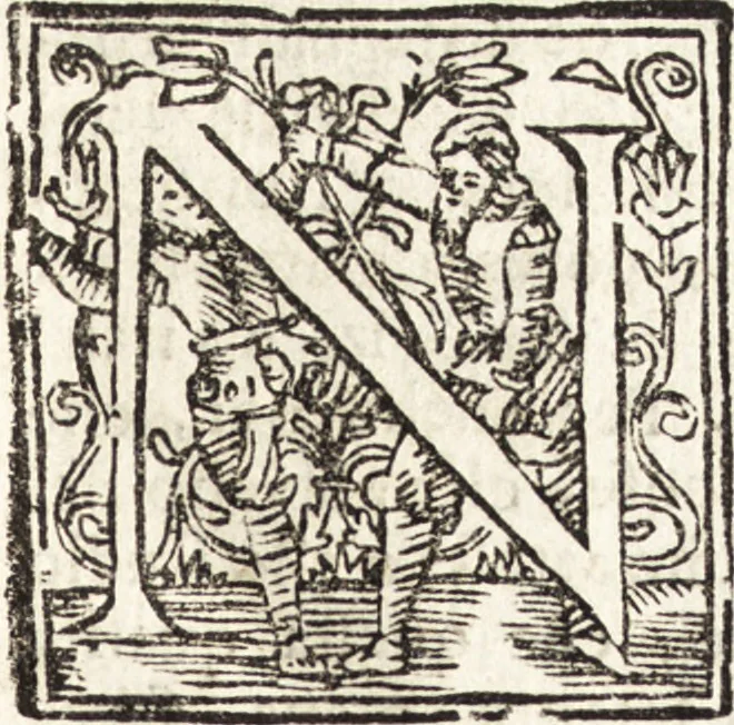 An illustration from Notizie de' professori del disegno da Cimabue in qua : per le quali si dimostra come, e per chi le bell' arti di pittura, scultura, e architettura lasciata la rozzezza delle maniere greca, e gottica, si siano in questi secoli ridotte all' antica loro perfezione, 1681, leaf 8
