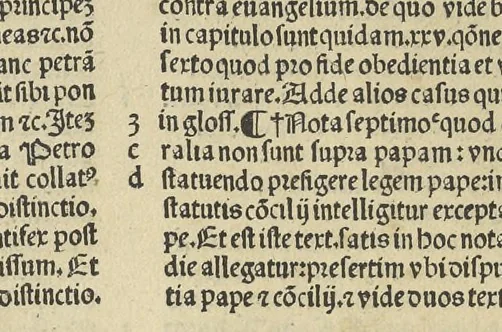 An illustration from Panormitani Prima[-Secunda] svper primo Decretalivm : Nicolai de Tvdeschis ... Commentariorũ prima[-secunda] in primum lib. Decretalium : unà cum summarijs & adnotationibus complurium doctissimorum iureconsultorum : ea fide excusa, ut nihil hactenus euulgatorum desiderari possit, 1546, leaf 241