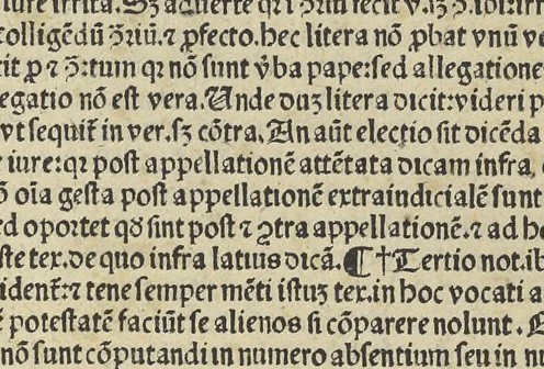 An illustration from Panormitani Prima[-Secunda] svper primo Decretalivm : Nicolai de Tvdeschis ... Commentariorũ prima[-secunda] in primum lib. Decretalium : unà cum summarijs & adnotationibus complurium doctissimorum iureconsultorum : ea fide excusa, ut nihil hactenus euulgatorum desiderari possit, 1546, leaf 273