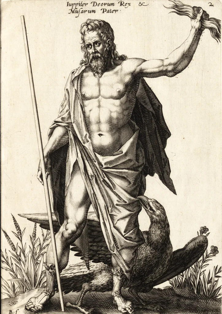 An illustration from Parnassvs cum imaginibus mvsarvm deorumq[ue] praesidum Hippocrenes : omnia depicta sunt, & distichis latinis illustrata, 1601, leaf 28
