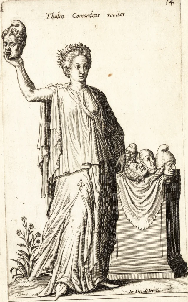 An illustration from Parnassvs cum imaginibus mvsarvm deorumq[ue] praesidum Hippocrenes : omnia depicta sunt, & distichis latinis illustrata, 1601, leaf 52