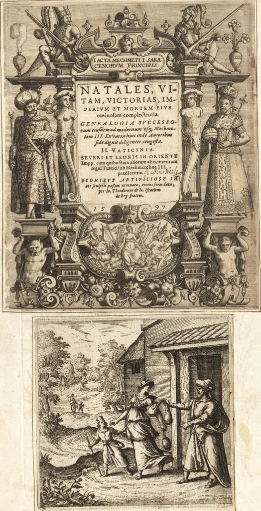 An illustration from Parnassvs cum imaginibus mvsarvm deorumq[ue] praesidum Hippocrenes : omnia depicta sunt, & distichis latinis illustrata, 1601, leaf 75