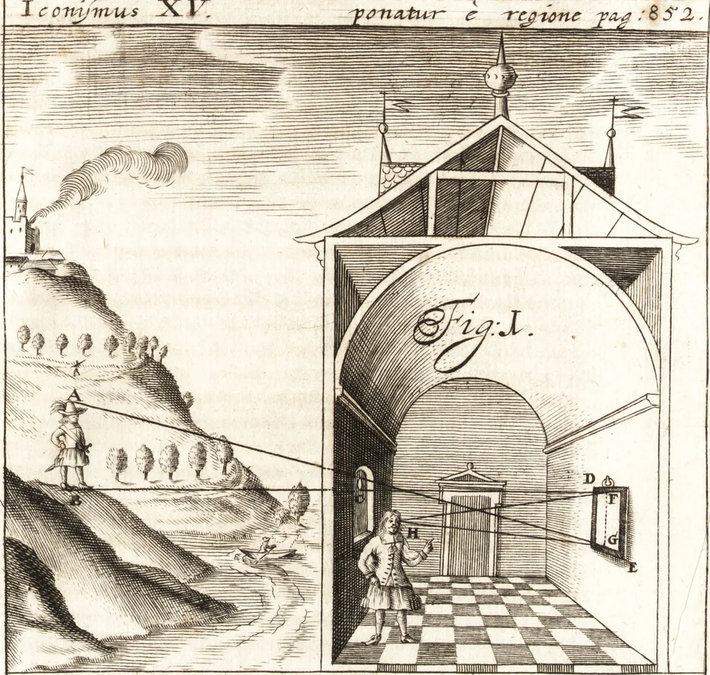 An illustration from P. Gasparis Schotti, Regiscuriani e Societate Jesu ... Technica curiosa, sive, Mirabilia artis, libris XII comprehensa .., 1664, leaf 1001