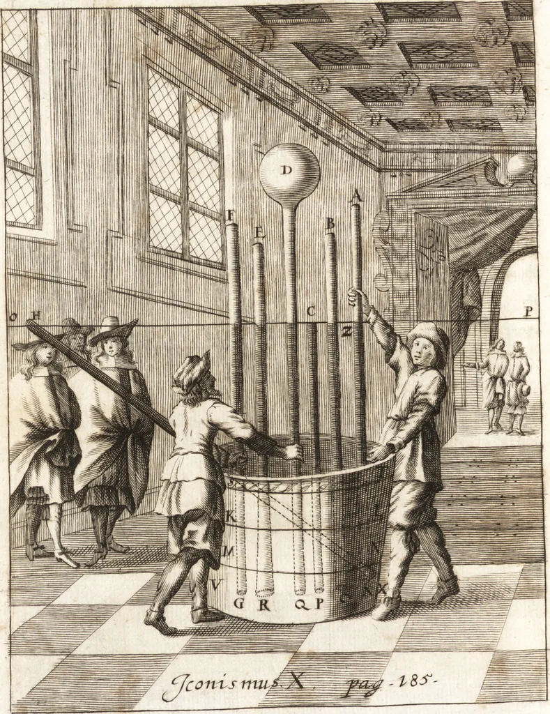An illustration from P. Gasparis Schotti, Regiscuriani e Societate Jesu ... Technica curiosa, sive, Mirabilia artis, libris XII comprehensa .., 1664, leaf 248