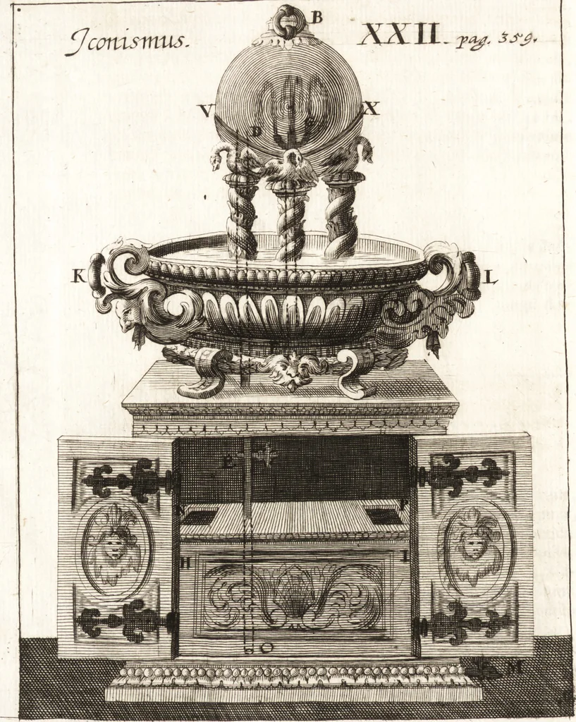 An illustration from P. Gasparis Schotti, Regiscuriani e Societate Jesu ... Technica curiosa, sive, Mirabilia artis, libris XII comprehensa .., 1664, leaf 448