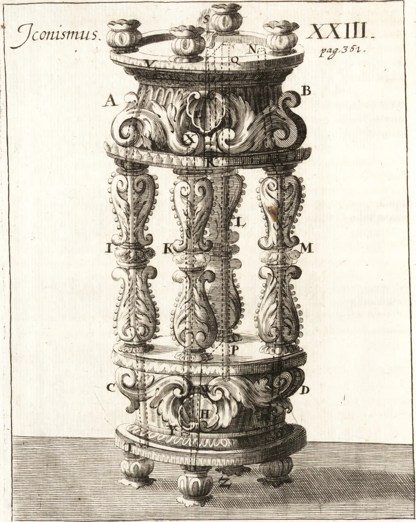 An illustration from P. Gasparis Schotti, Regiscuriani e Societate Jesu ... Technica curiosa, sive, Mirabilia artis, libris XII comprehensa .., 1664, leaf 452