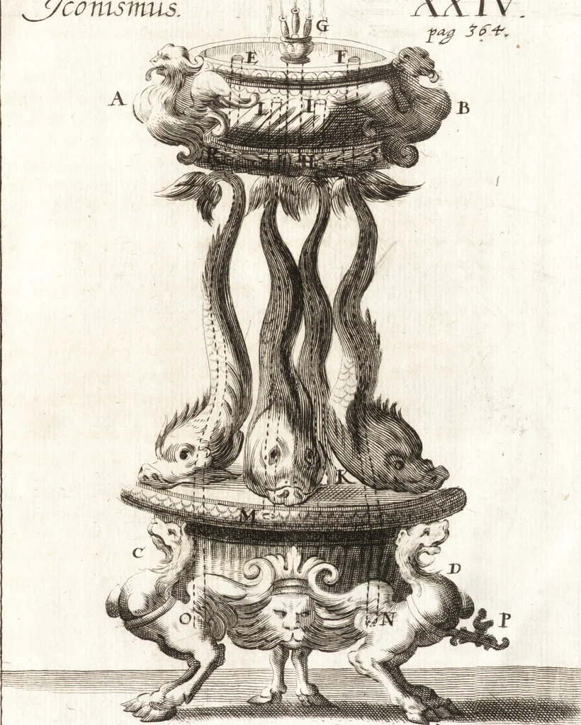 An illustration from P. Gasparis Schotti, Regiscuriani e Societate Jesu ... Technica curiosa, sive, Mirabilia artis, libris XII comprehensa .., 1664, leaf 457