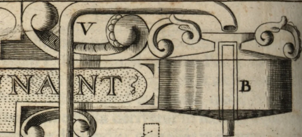 An illustration from P. Gasparis Schotti, Regiscuriani e Societate Jesu ... Technica curiosa, sive, Mirabilia artis, libris XII comprehensa .., 1664, leaf 968