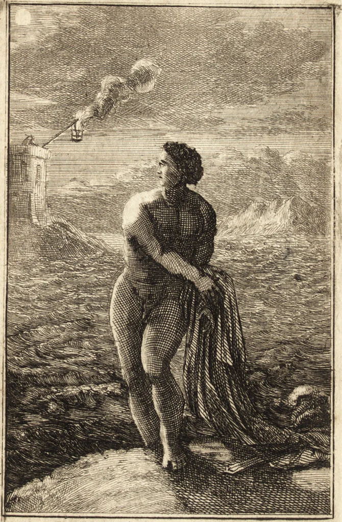 An illustration from Pictura loquens; sive Heroicarum tabularum Hadriani Schoonebeeck enarratio et explicatio, 1695, leaf 108