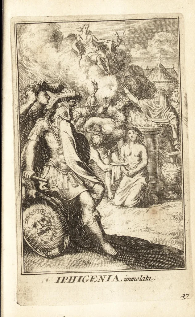 An illustration from Pictura loquens : sive, Heroicarum tabularum Hadriani Schoonebeeck enarratio et explicatio, 1695, leaf 128