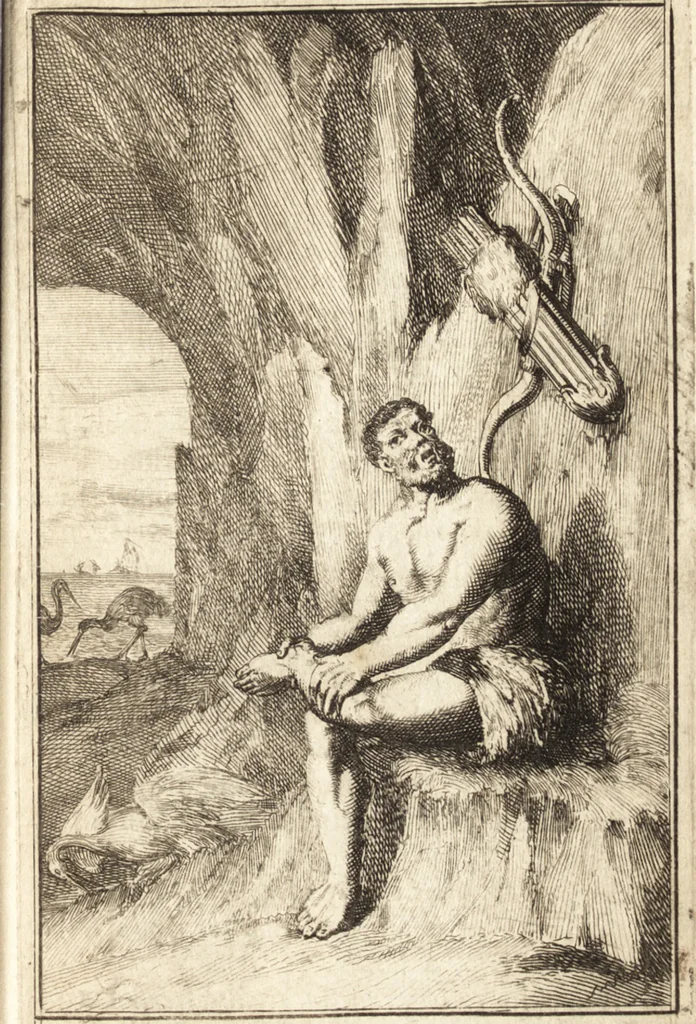 An illustration from Pictura loquens; sive Heroicarum tabularum Hadriani Schoonebeeck enarratio et explicatio, 1695, leaf 132