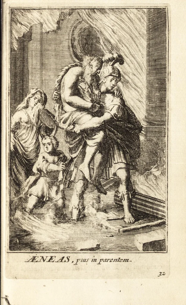 An illustration from Pictura loquens : sive, Heroicarum tabularum Hadriani Schoonebeeck enarratio et explicatio, 1695, leaf 148
