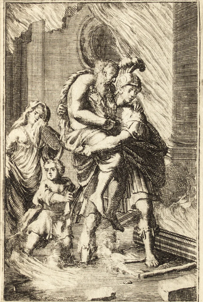An illustration from Pictura loquens; sive Heroicarum tabularum Hadriani Schoonebeeck enarratio et explicatio, 1695, leaf 148
