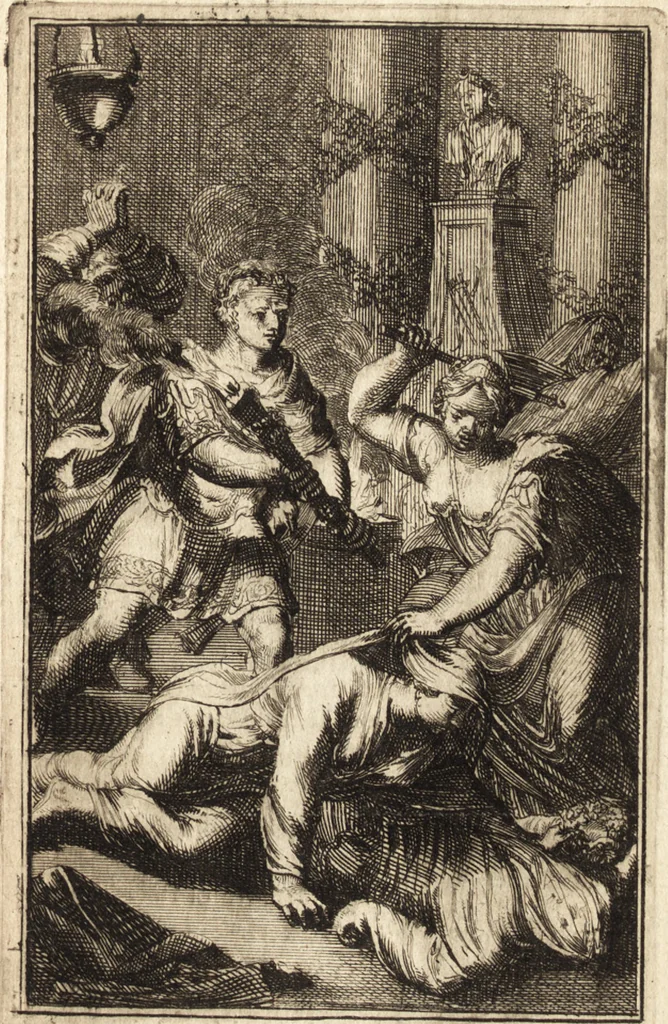 An illustration from Pictura loquens; sive Heroicarum tabularum Hadriani Schoonebeeck enarratio et explicatio, 1695, leaf 152