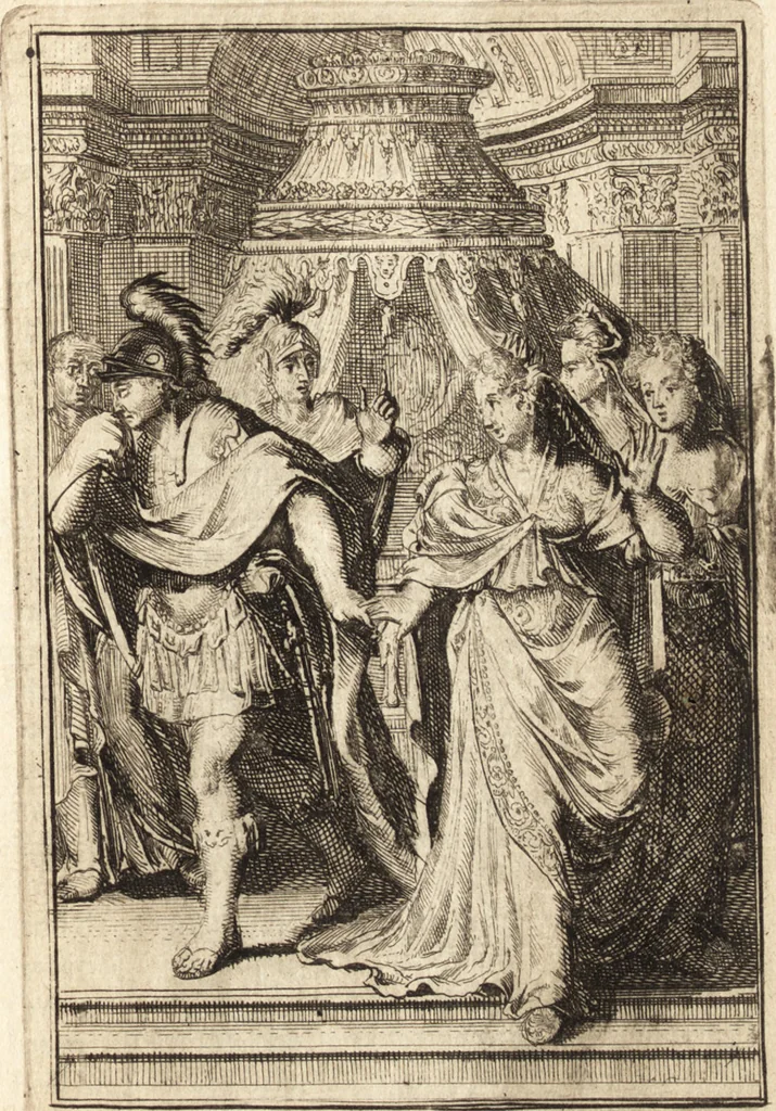 An illustration from Pictura loquens; sive Heroicarum tabularum Hadriani Schoonebeeck enarratio et explicatio, 1695, leaf 160