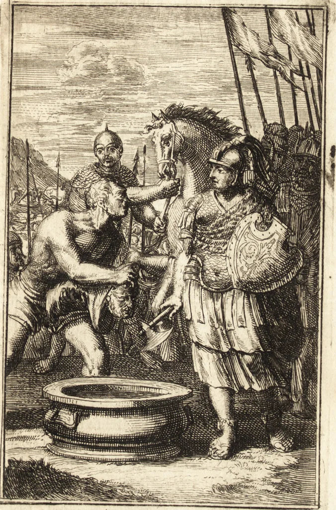 An illustration from Pictura loquens; sive Heroicarum tabularum Hadriani Schoonebeeck enarratio et explicatio, 1695, leaf 168