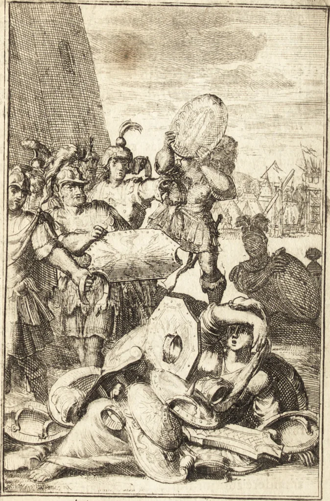 An illustration from Pictura loquens; sive Heroicarum tabularum Hadriani Schoonebeeck enarratio et explicatio, 1695, leaf 172