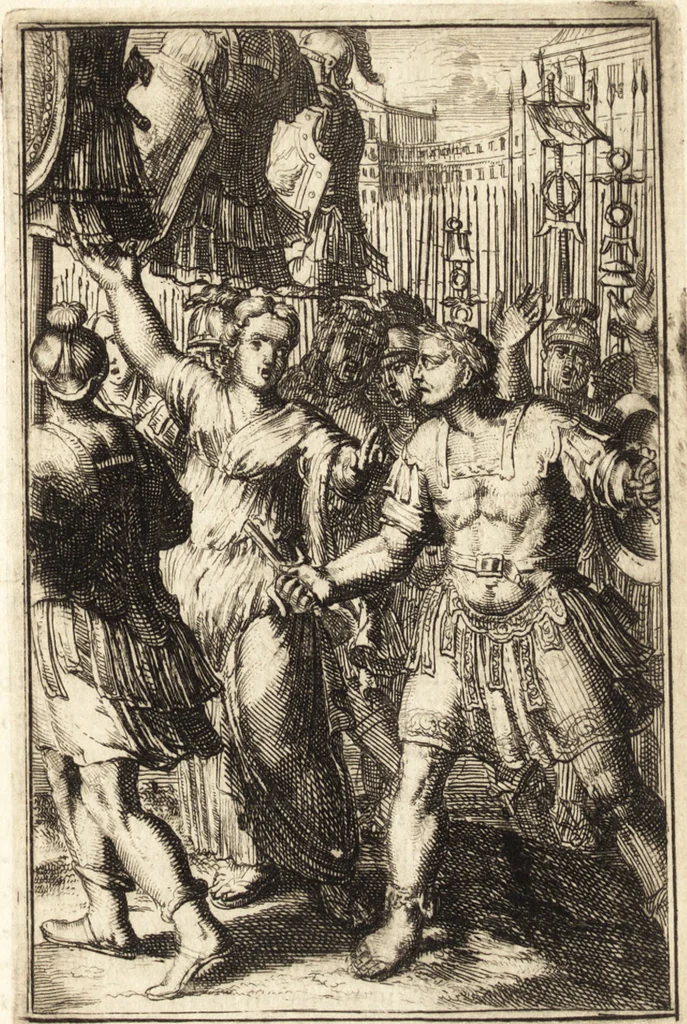 An illustration from Pictura loquens; sive Heroicarum tabularum Hadriani Schoonebeeck enarratio et explicatio, 1695, leaf 176
