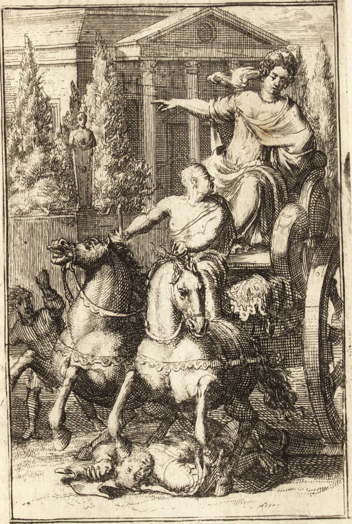 An illustration from Pictura loquens; sive Heroicarum tabularum Hadriani Schoonebeeck enarratio et explicatio, 1695, leaf 180