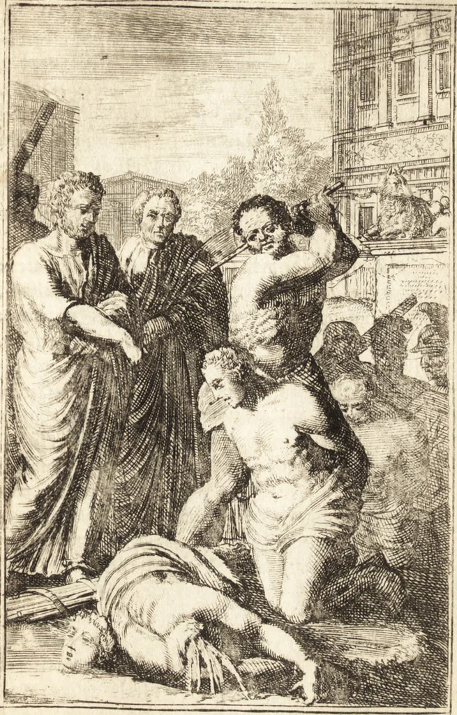An illustration from Pictura loquens; sive Heroicarum tabularum Hadriani Schoonebeeck enarratio et explicatio, 1695, leaf 188
