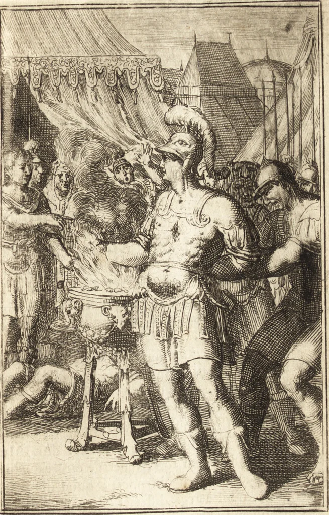 An illustration from Pictura loquens; sive Heroicarum tabularum Hadriani Schoonebeeck enarratio et explicatio, 1695, leaf 192