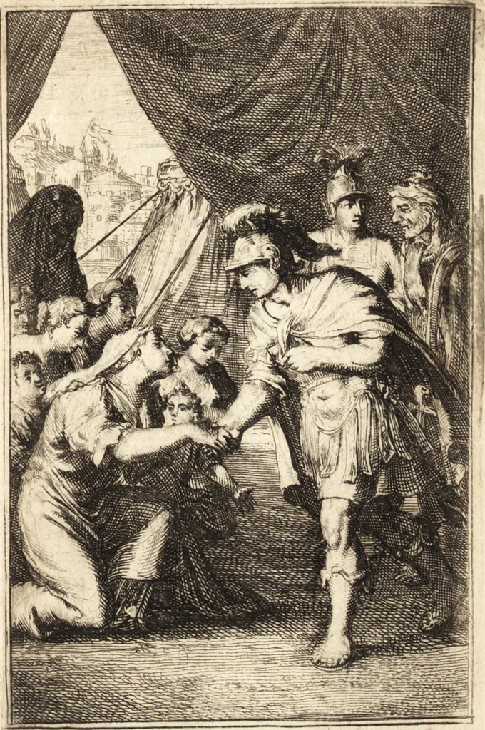 An illustration from Pictura loquens; sive Heroicarum tabularum Hadriani Schoonebeeck enarratio et explicatio, 1695, leaf 200