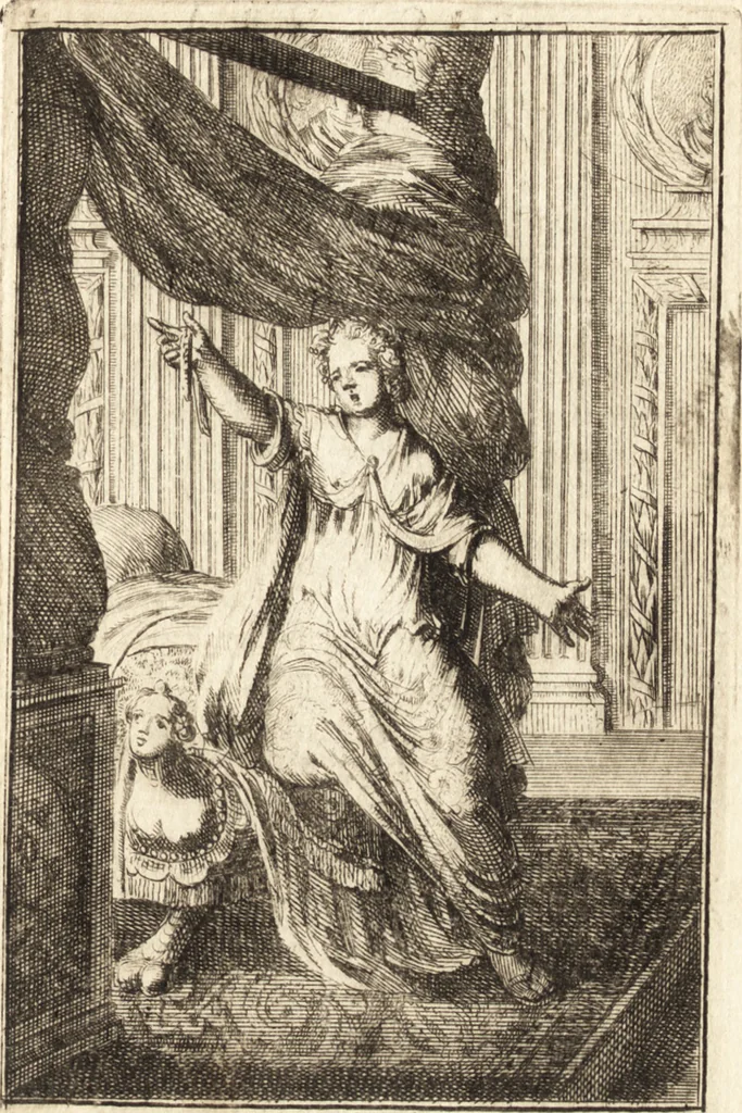 An illustration from Pictura loquens; sive Heroicarum tabularum Hadriani Schoonebeeck enarratio et explicatio, 1695, leaf 248