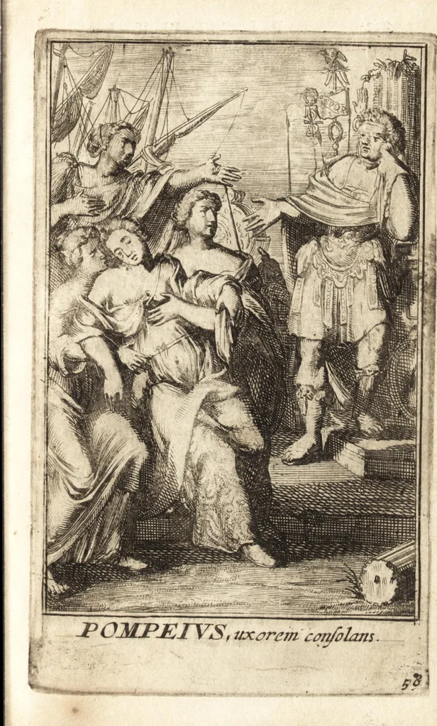 An illustration from Pictura loquens : sive, Heroicarum tabularum Hadriani Schoonebeeck enarratio et explicatio, 1695, leaf 252