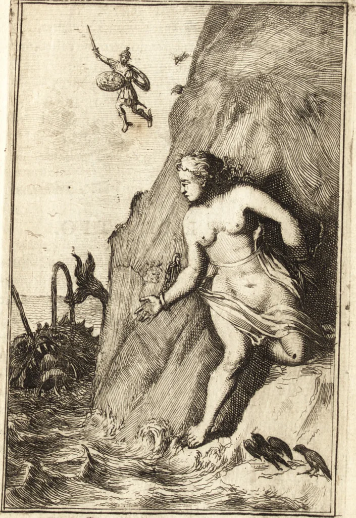 An illustration from Pictura loquens; sive Heroicarum tabularum Hadriani Schoonebeeck enarratio et explicatio, 1695, leaf 36