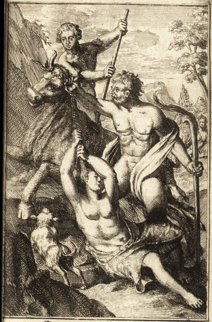 An illustration from Pictura loquens; sive Heroicarum tabularum Hadriani Schoonebeeck enarratio et explicatio, 1695, leaf 40