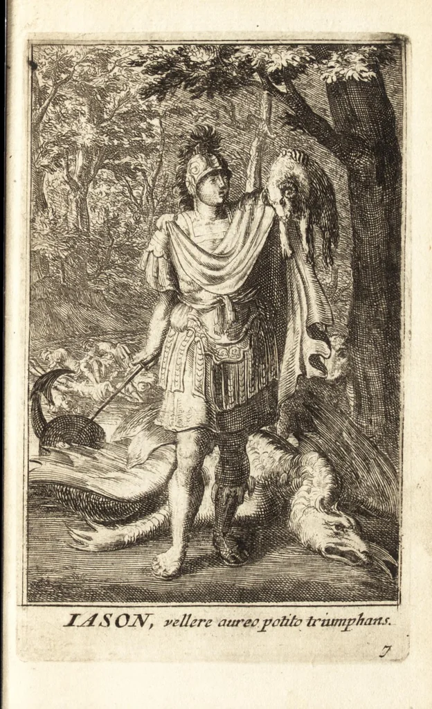 An illustration from Pictura loquens : sive, Heroicarum tabularum Hadriani Schoonebeeck enarratio et explicatio, 1695, leaf 48
