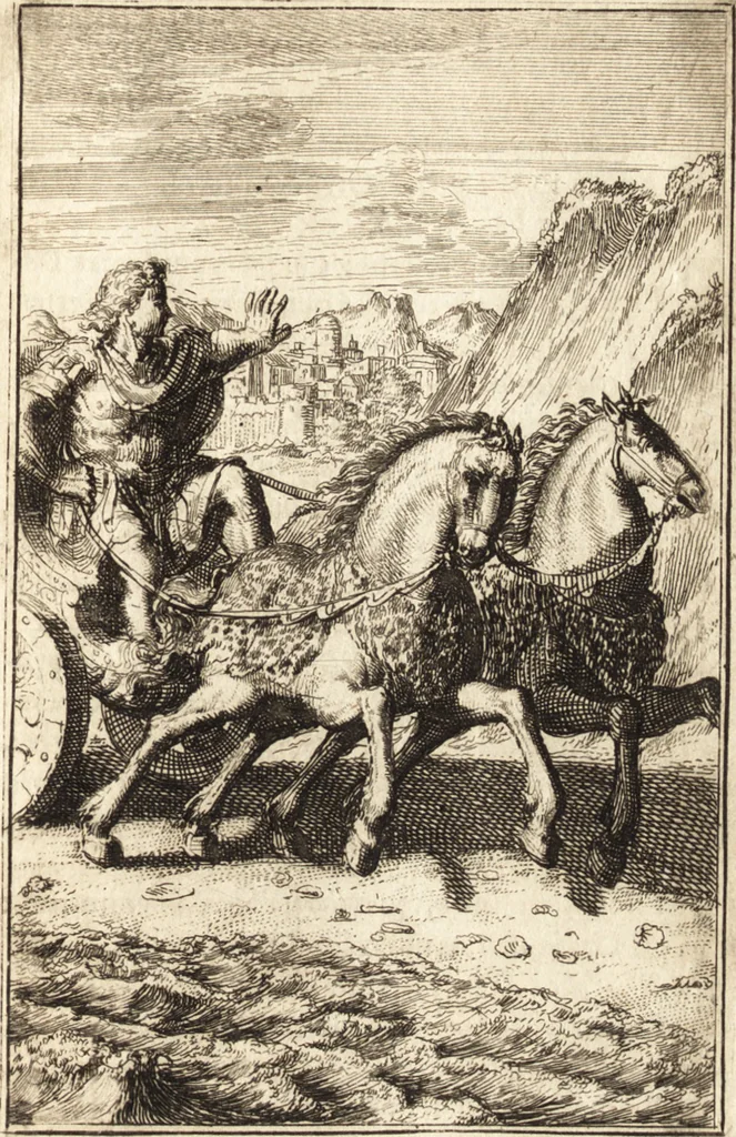 An illustration from Pictura loquens; sive Heroicarum tabularum Hadriani Schoonebeeck enarratio et explicatio, 1695, leaf 72