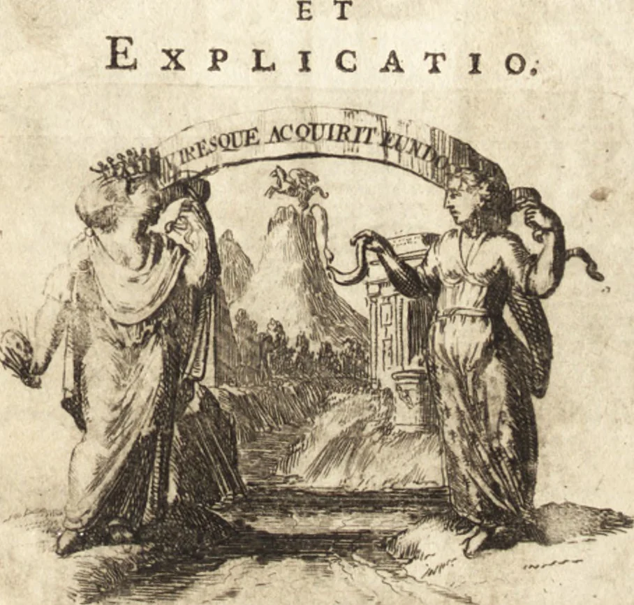 An illustration from Pictura loquens; sive Heroicarum tabularum Hadriani Schoonebeeck enarratio et explicatio, 1695, leaf 8