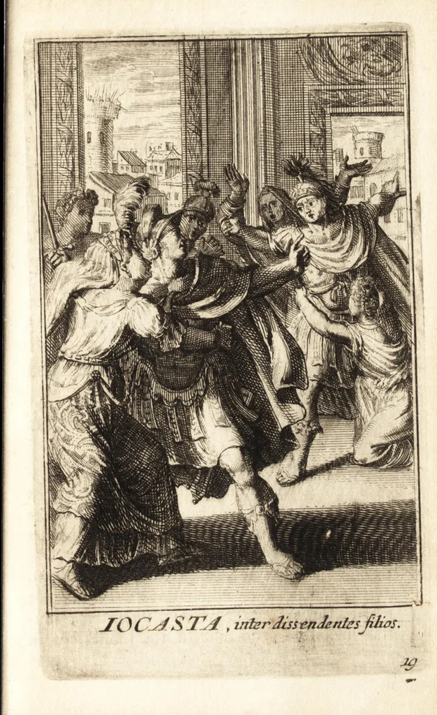 An illustration from Pictura loquens : sive, Heroicarum tabularum Hadriani Schoonebeeck enarratio et explicatio, 1695, leaf 96