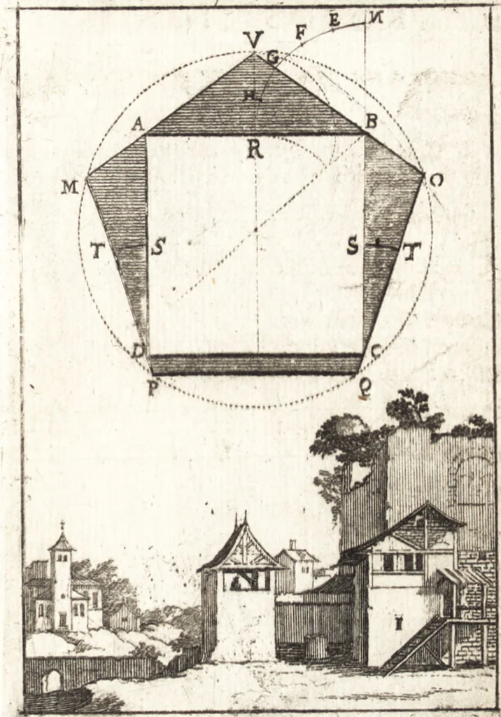 An illustration from Pratique de la geometrie sur le papier et sur le terrain : avec un nouvel ordre & une methode particuliere, 1669, leaf 176