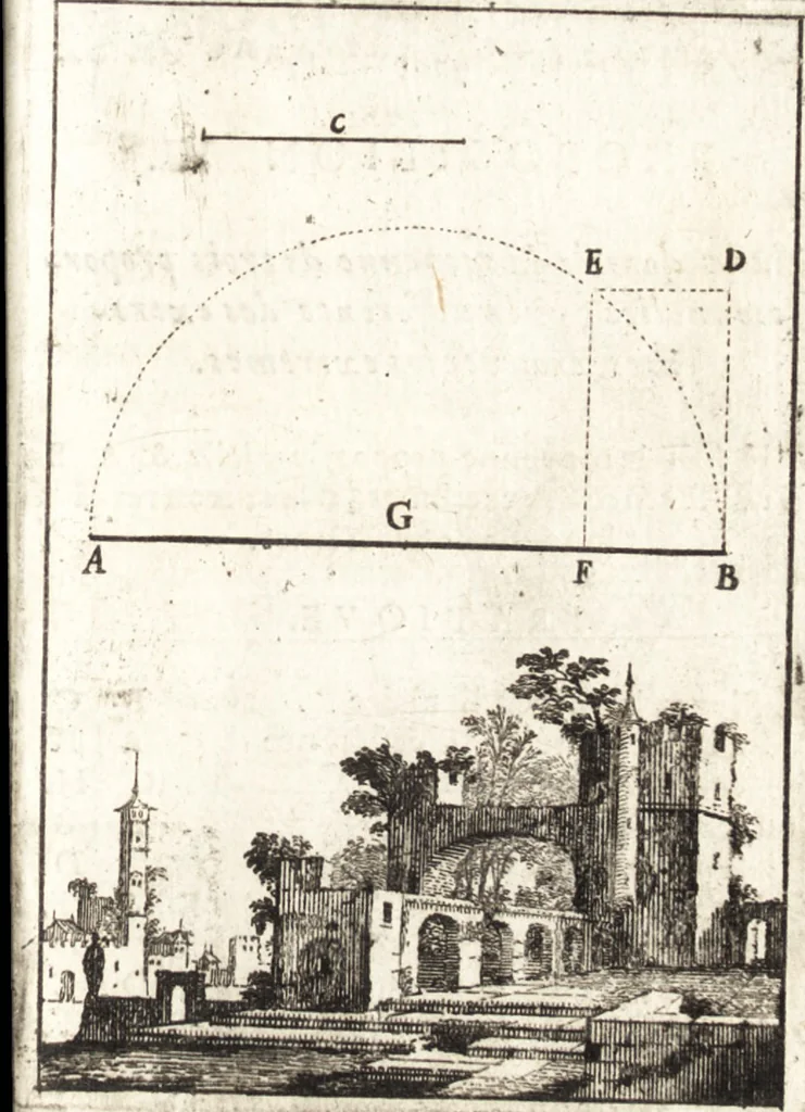An illustration from Pratique de la geometrie sur le papier et sur le terrain : avec un nouvel ordre & une methode particuliere, 1669, leaf 182