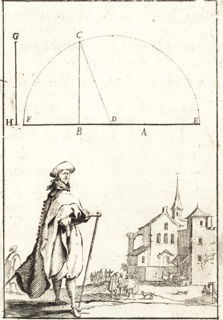 An illustration from Pratique de la geometrie sur le papier et sur le terrain : avec un nouvel ordre & une methode particuliere, 1669, leaf 184