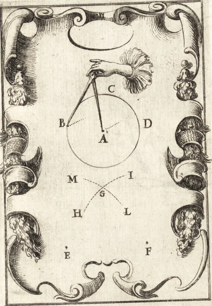 An illustration from Pratique de la geometrie sur le papier et sur le terrain : avec un nouvel ordre & une methode particuliere, 1669, leaf 58