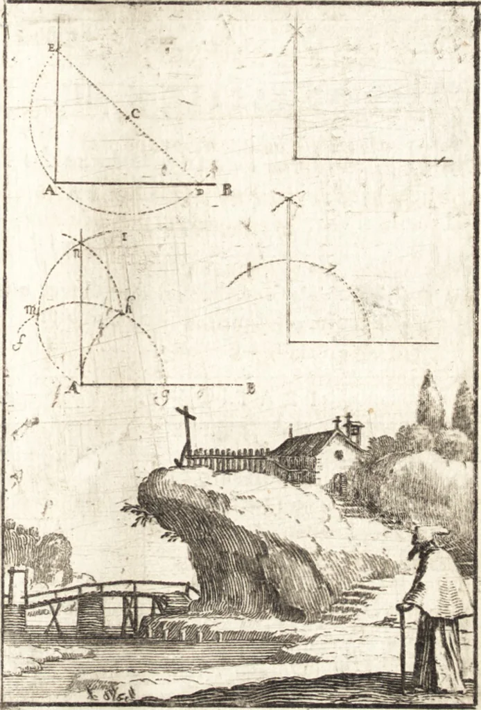 An illustration from Pratique de la geometrie sur le papier et sur le terrain : avec un nouvel ordre & une methode particuliere, 1669, leaf 64