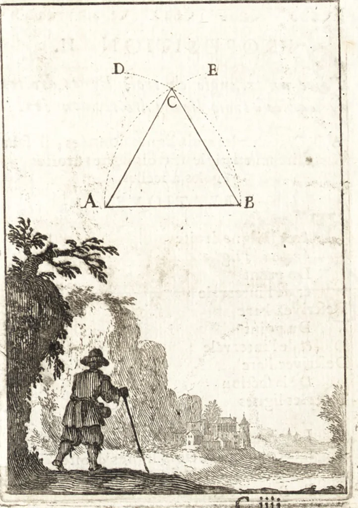 An illustration from Pratique de la geometrie sur le papier et sur le terrain : avec un nouvel ordre & une methode particuliere, 1669, leaf 92