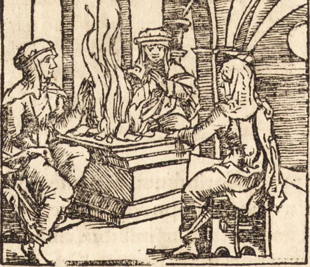 An illustration from Prodigiorvm ac ostentorvm chronicon : quae praeter naturae ordinem, motum, et operationem, et in svperioribus & his inferioribus mundi regionibus, ab exordio mundi usque ad haec nostra tempora, acciderunt ..., 1557, leaf 101