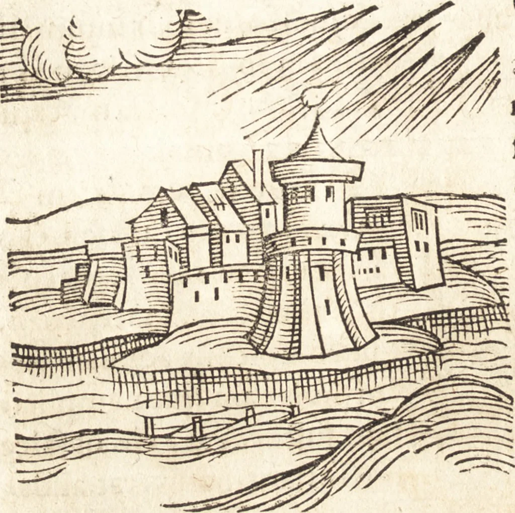 An illustration from Prodigiorvm ac ostentorvm chronicon : quae praeter naturae ordinem, motum, et operationem, et in svperioribus & his inferioribus mundi regionibus, ab exordio mundi usque ad haec nostra tempora, acciderunt ..., 1557, leaf 115
