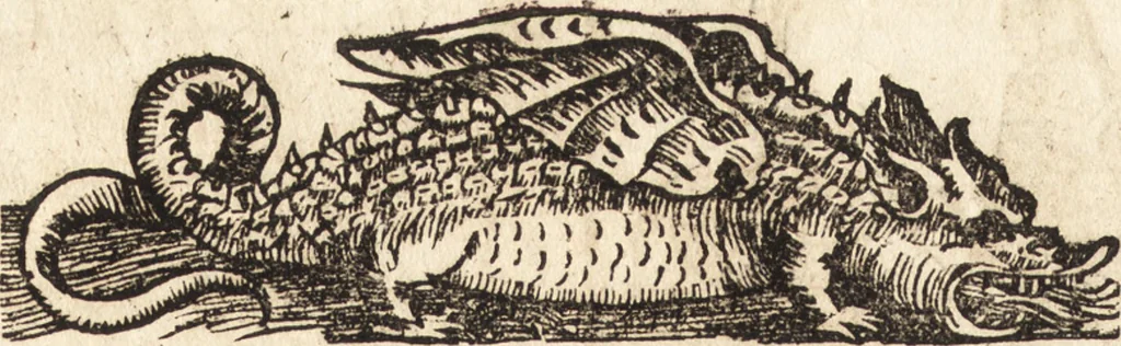 An illustration from Prodigiorvm ac ostentorvm chronicon : quae praeter naturae ordinem, motum, et operationem, et in svperioribus & his inferioribus mundi regionibus, ab exordio mundi usque ad haec nostra tempora, acciderunt ..., 1557, leaf 117
