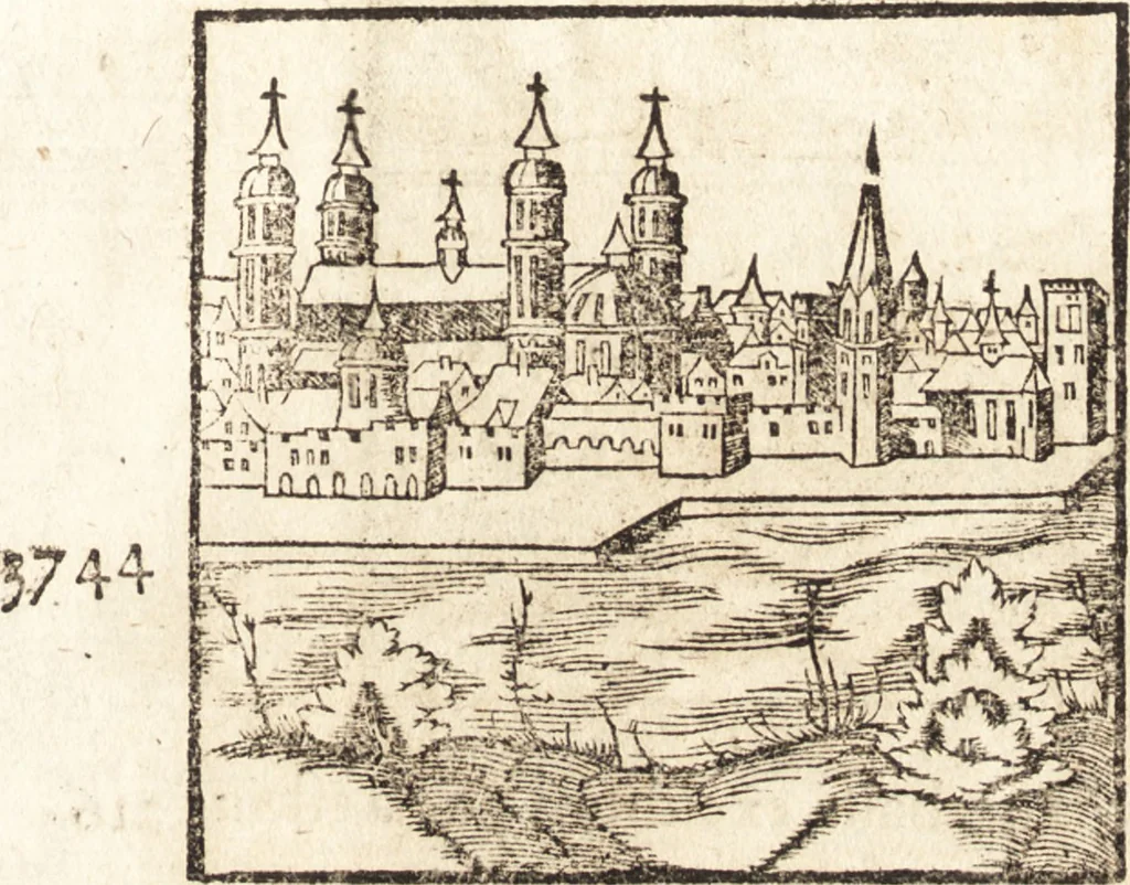 An illustration from Prodigiorvm ac ostentorvm chronicon : quae praeter naturae ordinem, motum, et operationem, et in svperioribus & his inferioribus mundi regionibus, ab exordio mundi usque ad haec nostra tempora, acciderunt ..., 1557, leaf 120