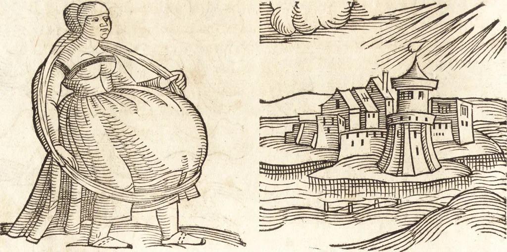 An illustration from Prodigiorvm ac ostentorvm chronicon : quae praeter naturae ordinem, motum, et operationem, et in svperioribus & his inferioribus mundi regionibus, ab exordio mundi usque ad haec nostra tempora, acciderunt ..., 1557, leaf 121