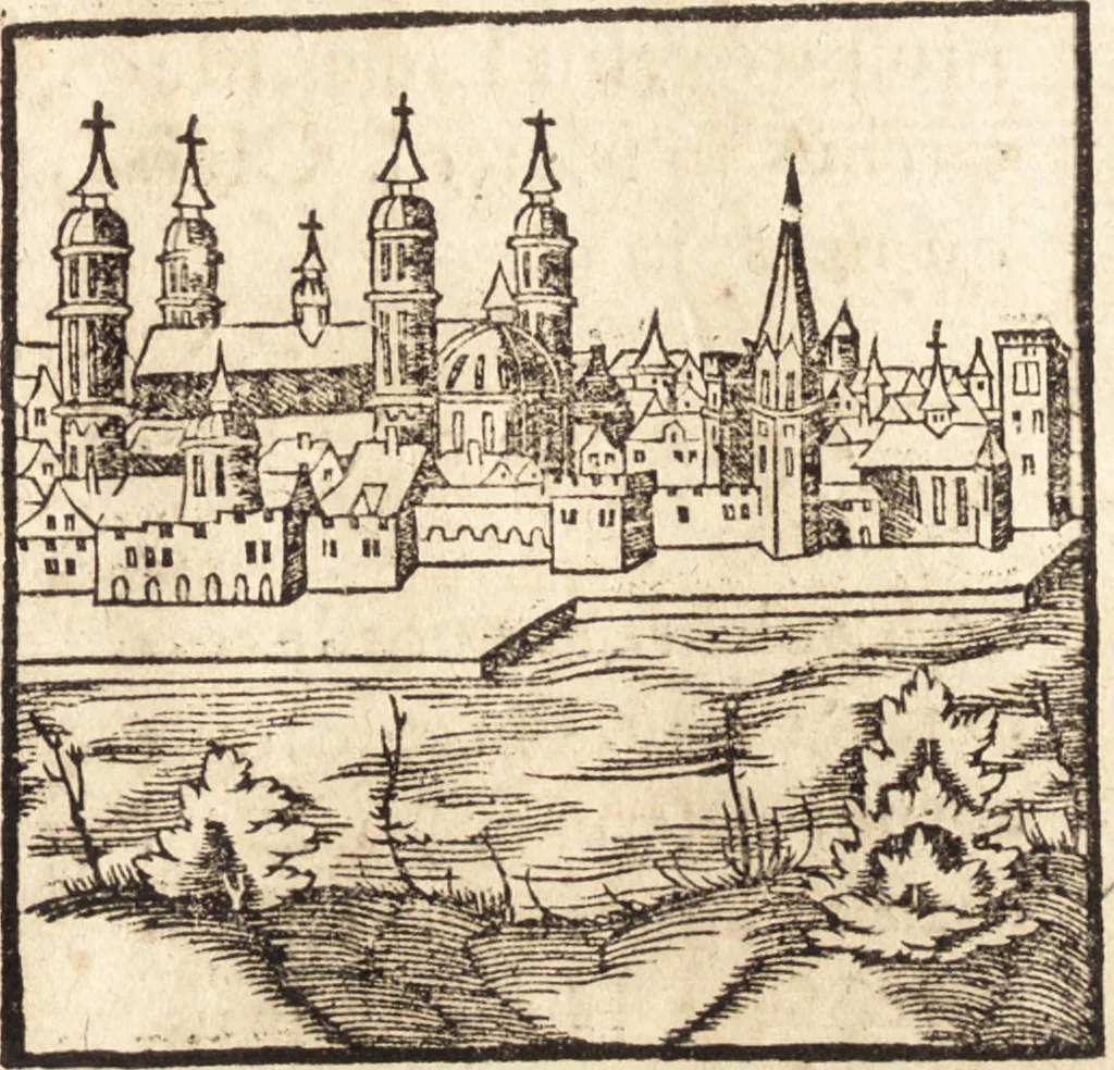 An illustration from Prodigiorvm ac ostentorvm chronicon : quae praeter naturae ordinem, motum, et operationem, et in svperioribus & his inferioribus mundi regionibus, ab exordio mundi usque ad haec nostra tempora, acciderunt ..., 1557, leaf 136