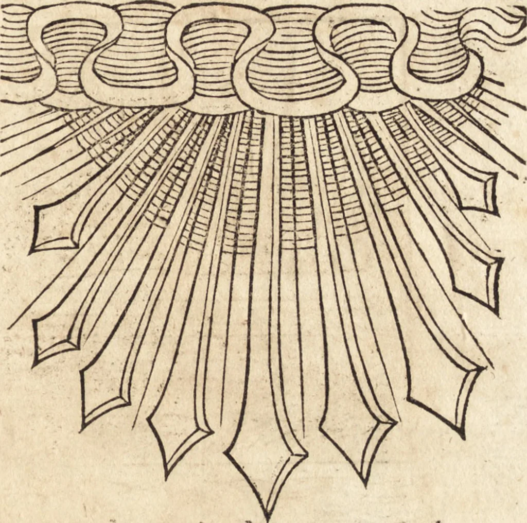 An illustration from Prodigiorvm ac ostentorvm chronicon : quae praeter naturae ordinem, motum, et operationem, et in svperioribus & his inferioribus mundi regionibus, ab exordio mundi usque ad haec nostra tempora, acciderunt ..., 1557, leaf 136