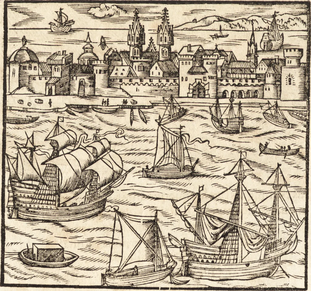 An illustration from Prodigiorvm ac ostentorvm chronicon : quae praeter naturae ordinem, motum, et operationem, et in svperioribus & his inferioribus mundi regionibus, ab exordio mundi usque ad haec nostra tempora, acciderunt ..., 1557, leaf 145