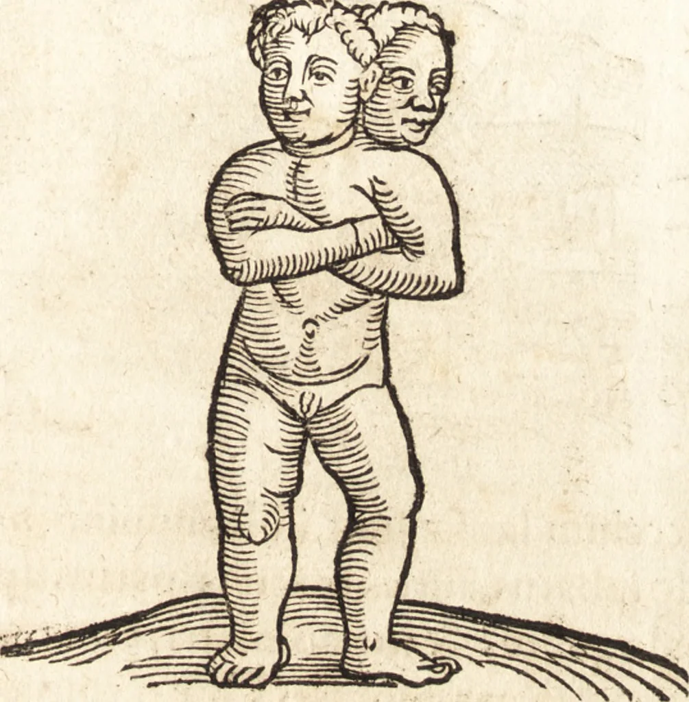 An illustration from Prodigiorvm ac ostentorvm chronicon : quae praeter naturae ordinem, motum, et operationem, et in svperioribus & his inferioribus mundi regionibus, ab exordio mundi usque ad haec nostra tempora, acciderunt ..., 1557, leaf 166