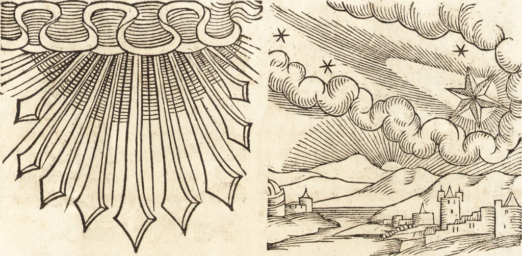 An illustration from Prodigiorvm ac ostentorvm chronicon : quae praeter naturae ordinem, motum, et operationem, et in svperioribus & his inferioribus mundi regionibus, ab exordio mundi usque ad haec nostra tempora, acciderunt ..., 1557, leaf 172